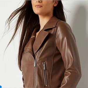 NEW Juicy Couture lightweight vegan leather motorcycle jacket size XL